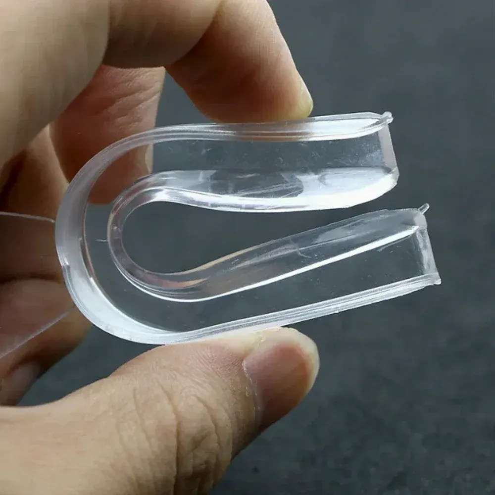 A clear, processed CLEARsplint occlusal appliance on the model
