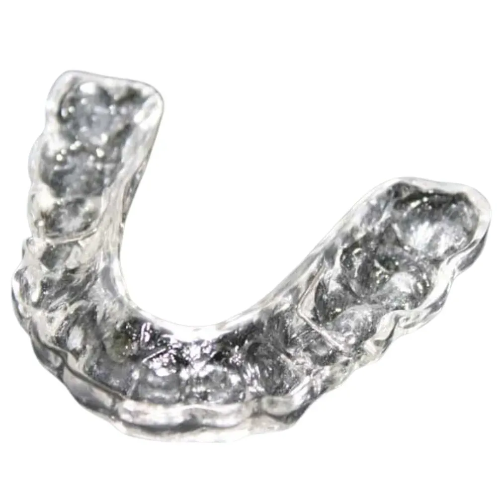 Processed clear splint on the model, firm once seated