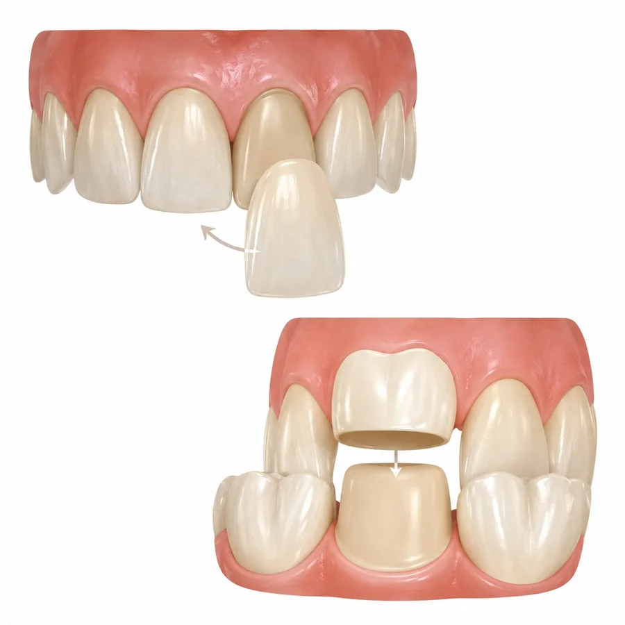 Layered e.max veneers with glaze and stain in the esthetic zone