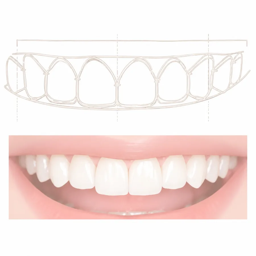 Technician reviewing an esthetic smile design with proportion and shade