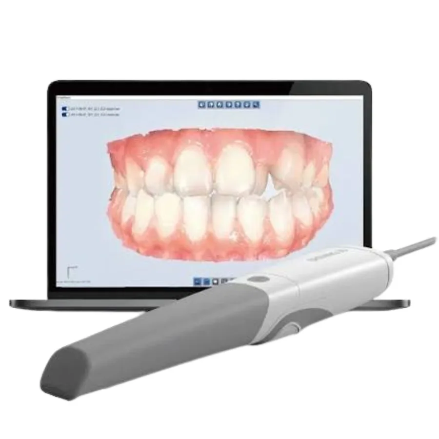 Intraoral scan file being cleaned and aligned on screen